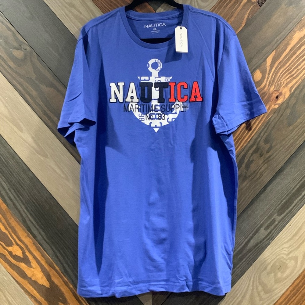 Nautica Blue Cotton T-Shirt XXL NWT